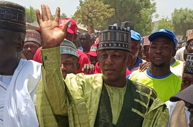 Hon. Hamza Suleiman Faskari with community members during Sallah celebrations in Faskari
